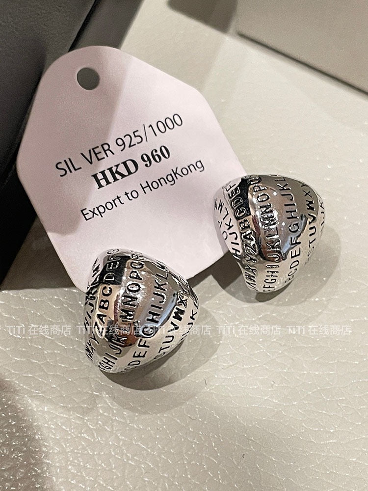 Vintage Teardrop Metal Stud Earrings S925 Sterling Silver Posts - Zariah's