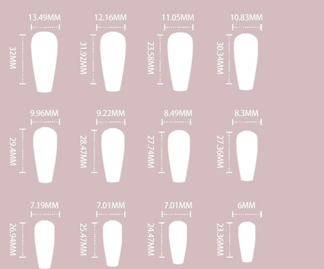 24-Piece Long Pink Heart Press-On Nail Set – Includes Application Tools - Zariah's