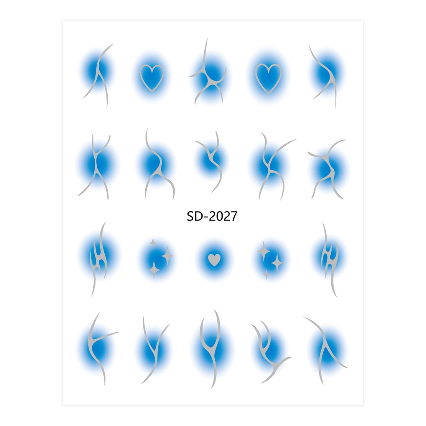 Blush Silver Foil Gradient Nail Stickers – Pink & Blue, DIY Nail Art Essential! - Zariah's