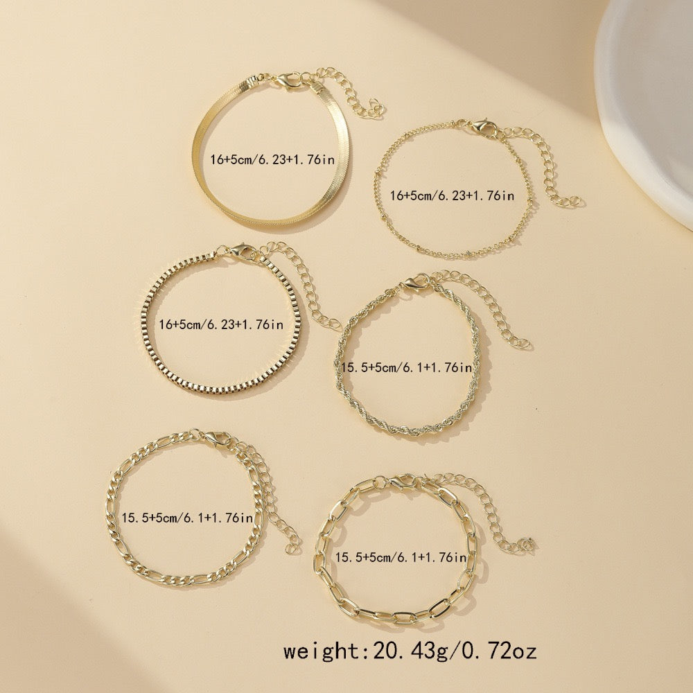 Six-Piece Bohemian Minimalist Bracelet Set - Zariah's