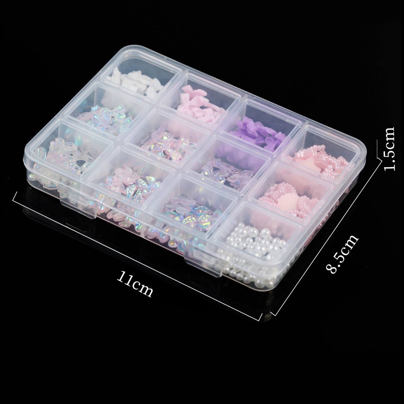 Nail Art Decoration Set – DIY Resin Accessories with Pearls, Moons & Hearts (Glue Not Included) - Zariah's