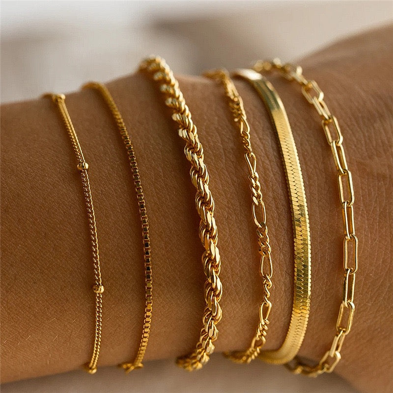 Six-Piece Bohemian Minimalist Bracelet Set - Zariah's