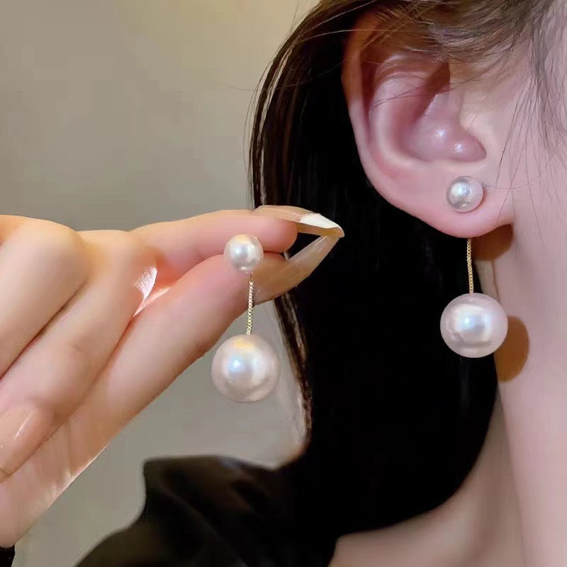 Dual-Pearl Convertible Earrings – A Minimalist & Elegant Choice - Zariah's