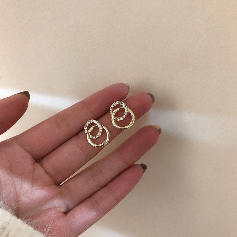 Elegant double-ring earrings - Zariah's
