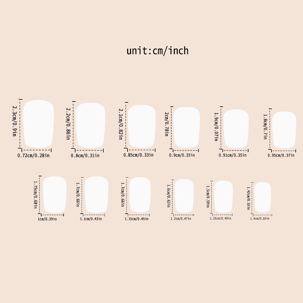 26-Piece Short Press-On Nail Set – Elegant Floral Design with Tools - Zariah's