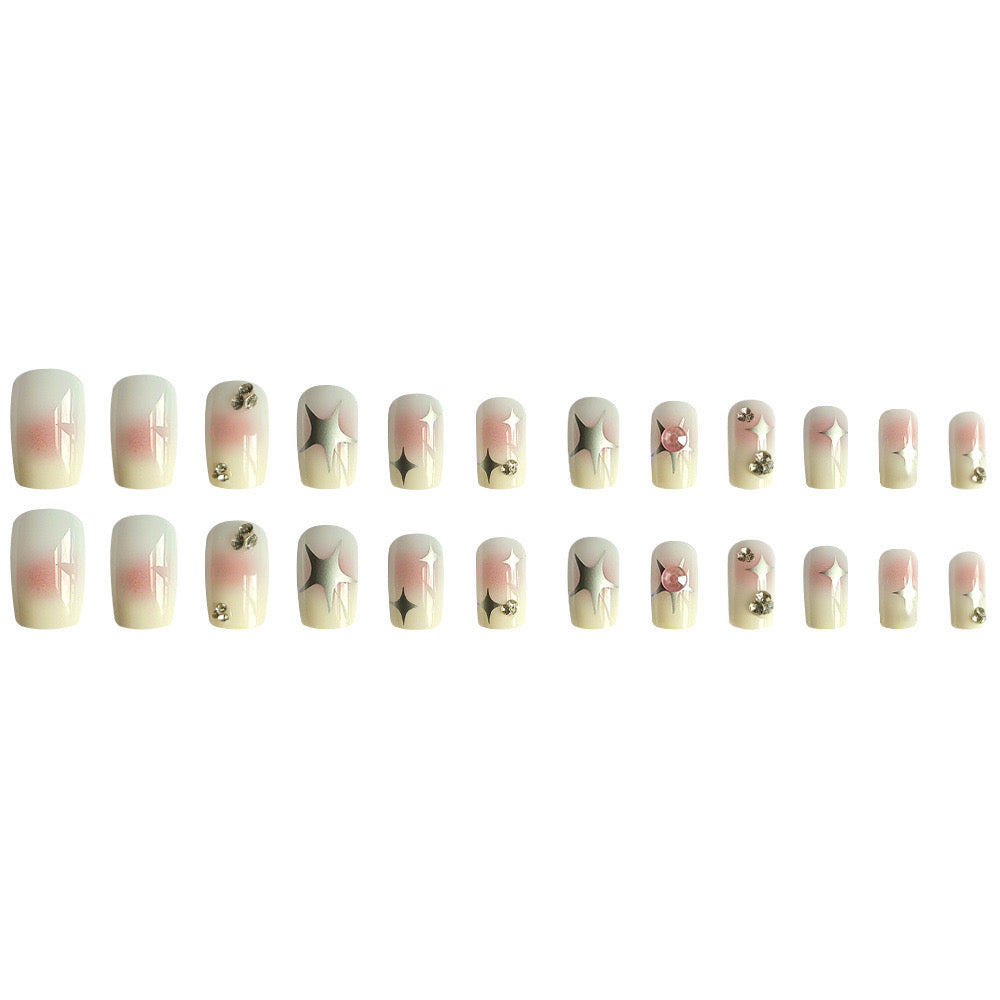 24-Piece Medium-Long Pink Blush Press-On Nail Set – Includes Application Kit - Zariah's