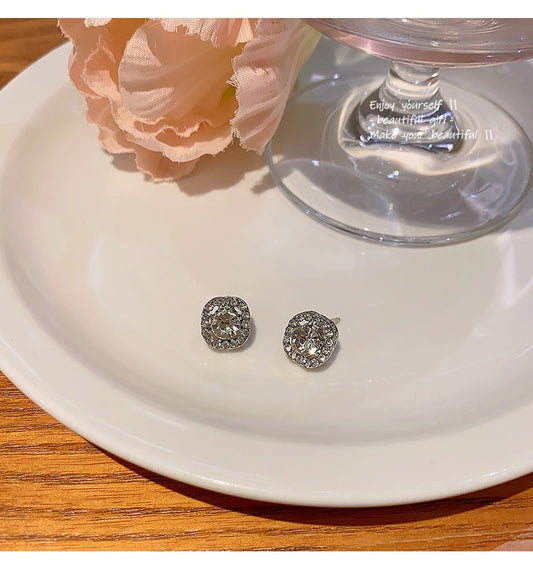 Sparkling Starry Stud Earrings – Silver Cube Design - Zariah's