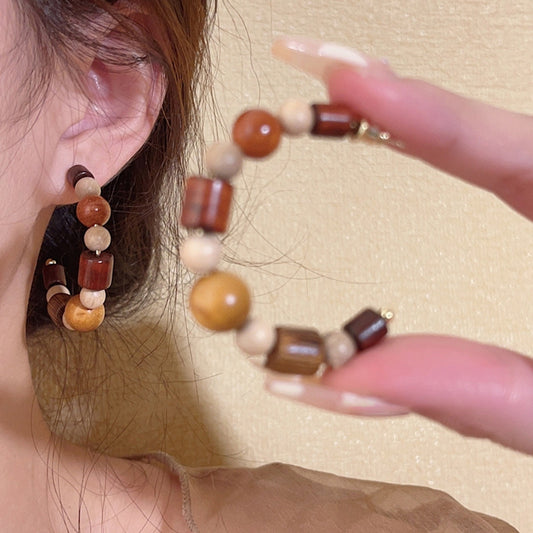 Exquisite wooden vintage earrings. - Zariah's